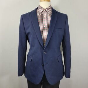 J.Ferrar Men's 360 Stretch Sport Coat Two Button Navy Unstructured Slim Fit‎ 42L